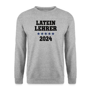 Lateinlehrer 2024 Beruf Studium Lehramt Latein - Unisex Pullover - Weißgrau meliert - Vorne - Alina (178cm) & Michal (187cm)