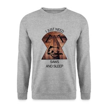 Charpentier, charpentier, charpentier, charpentier, artisan, bois - Sweat-shirt Unisexe - gris chiné - Devant - Alina (178cm) & Michal (187cm)