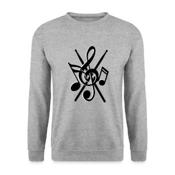 Les notes de Drumstick - Sweat-shirt Unisexe - gris chiné - Devant - Alina (178cm) & Michal (187cm)