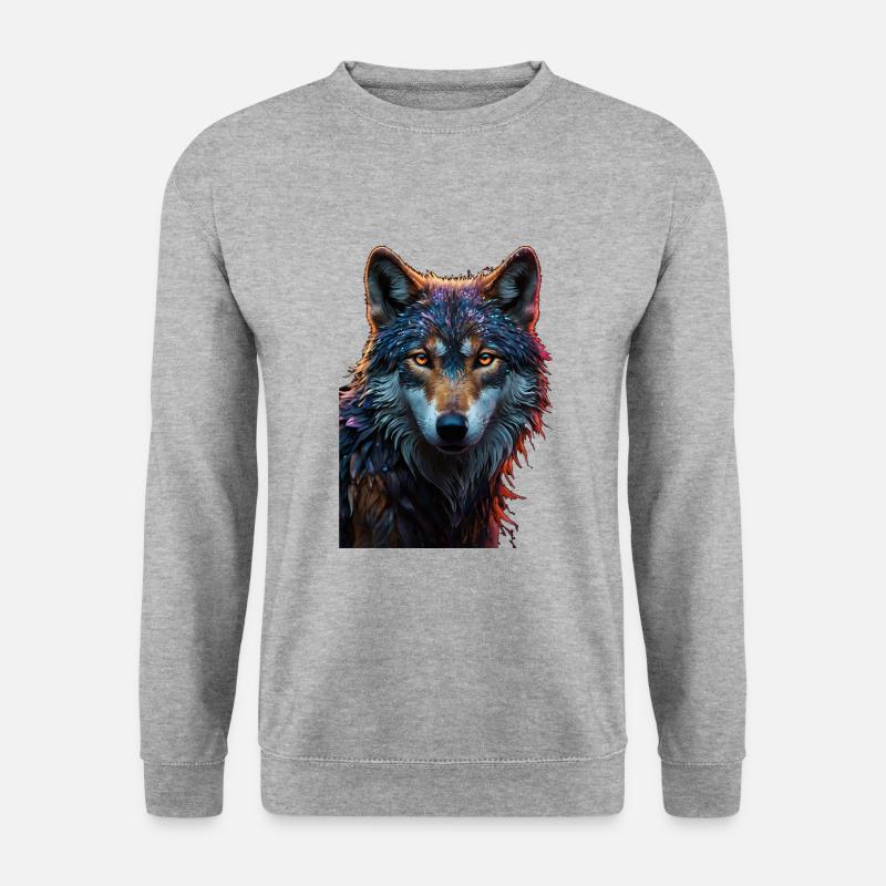 Wolf - Unisex Pullover - Weißgrau meliert