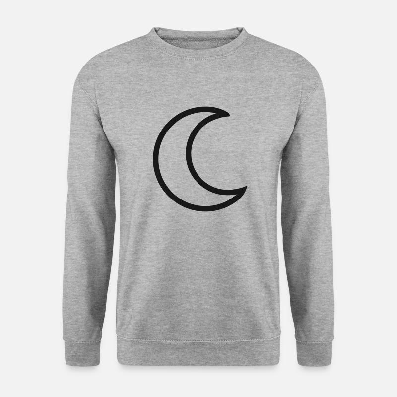Halbmond Mond Himmel - Unisex Pullover - Weißgrau meliert