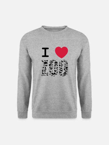i love zoo_01 - Unisex Pullover - Weißgrau meliert