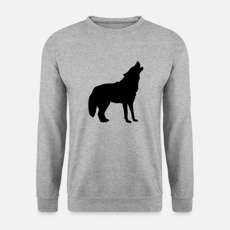 wolf animal - Unisex Pullover - Weißgrau meliert