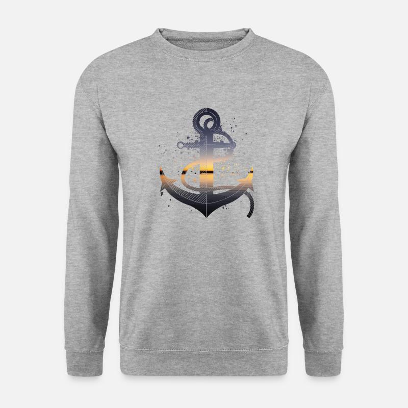 Anker - Unisex Pullover - Weißgrau meliert