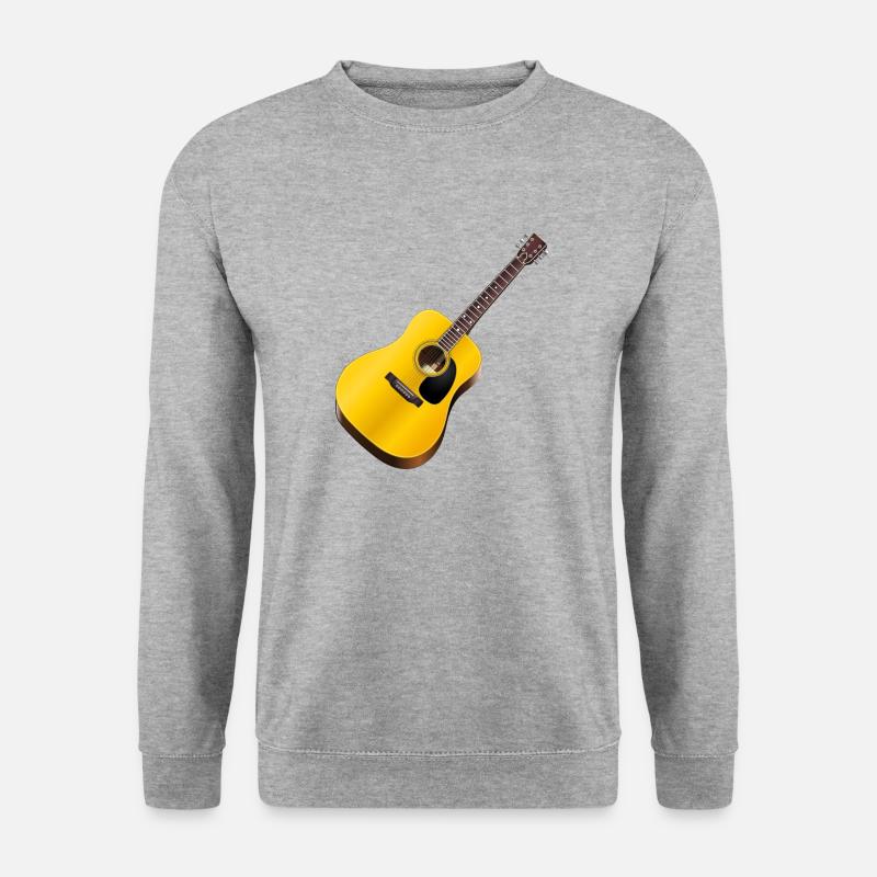 Gitarre - Unisex Pullover - Weißgrau meliert