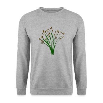 Blumenstrauss - Unisex Pullover - Weißgrau meliert - Vorne - Alina (178cm) & Michal (187cm)