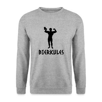 Bierkules - Unisex Pullover - Weißgrau meliert - Vorne - Alina (178cm) & Michal (187cm)