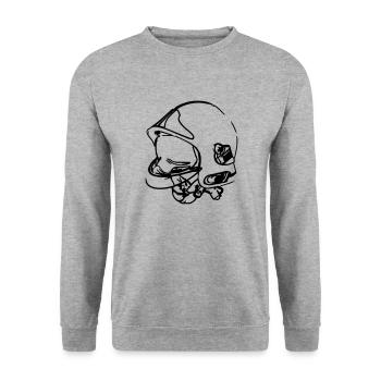 firefighter helmet - Unisex Sweatshirt - salt & pepper - Front - Alina (178cm) & Michal (187cm)