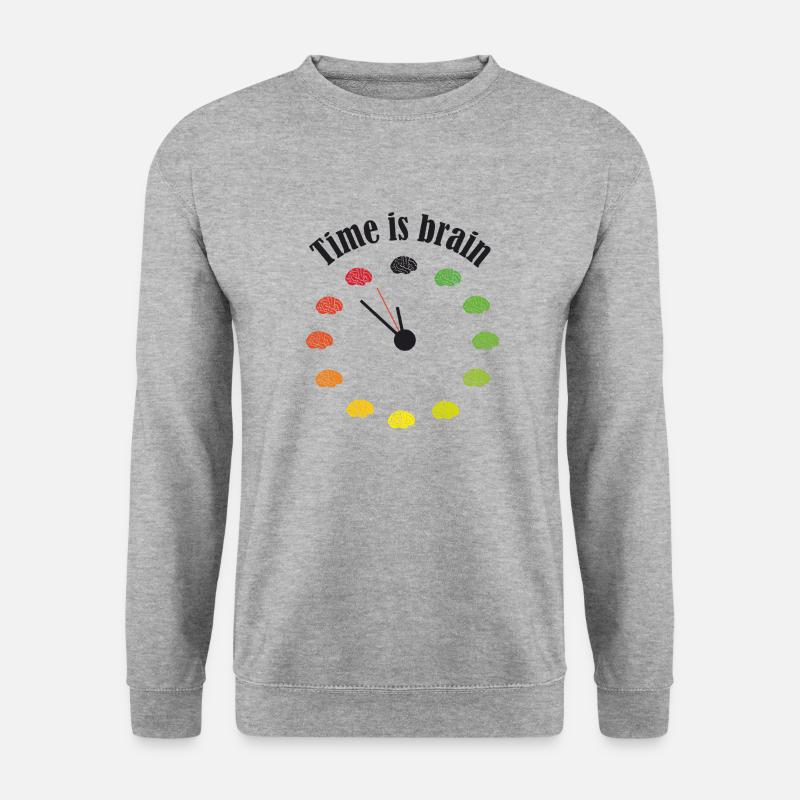 Time is brain - Unisex Pullover - Weißgrau meliert