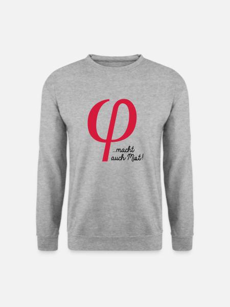 klein phi macht auch Mist - Unisex Pullover - Weißgrau meliert