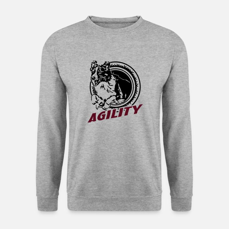 Border Collie / Australian Shepherd 595 Agility - Unisex Pullover - Weißgrau meliert