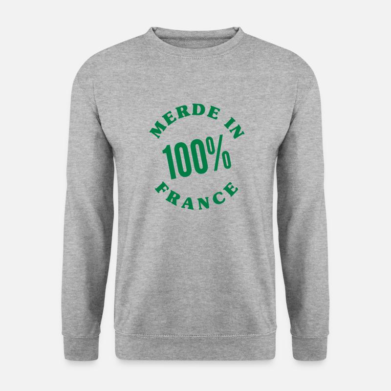 Merde in France_V1 - Unisex Pullover - Weißgrau meliert