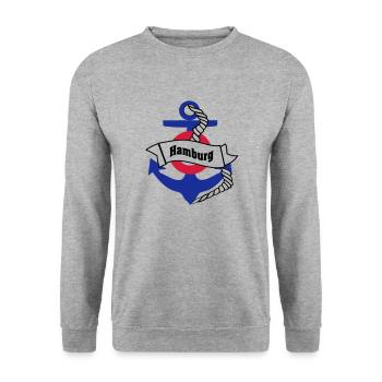 hamburg_1 - Unisex Pullover - Weißgrau meliert - Vorne - Alina (178cm) & Michal (187cm)