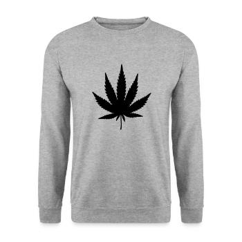 weed leaf design - Unisex Pullover - Weißgrau meliert - Vorne - Alina (178cm) & Michal (187cm)