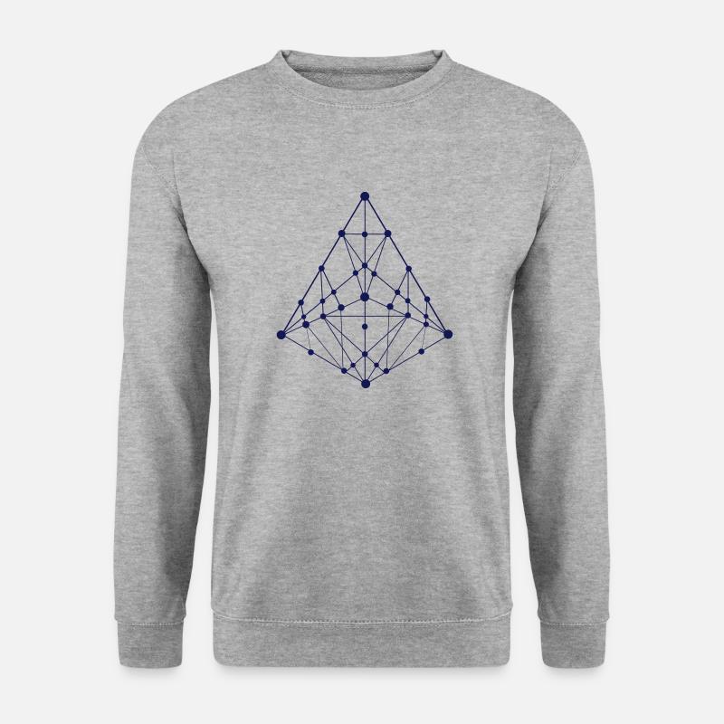 Blockchain, Ether - Unisex Pullover - Weißgrau meliert