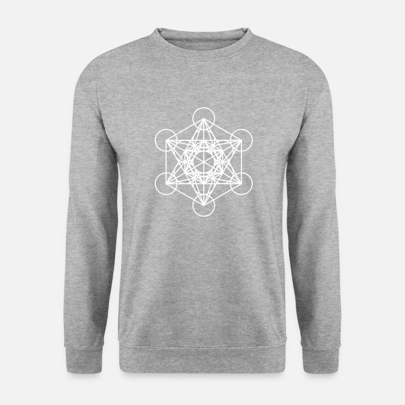 idée cadeau cube cube metatron - Sweat-shirt Unisexe - gris chiné