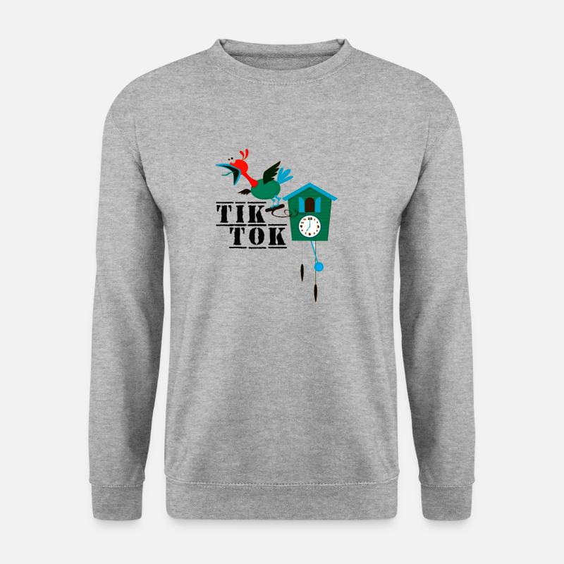 Tick Tack - Unisex Pullover - Weißgrau meliert