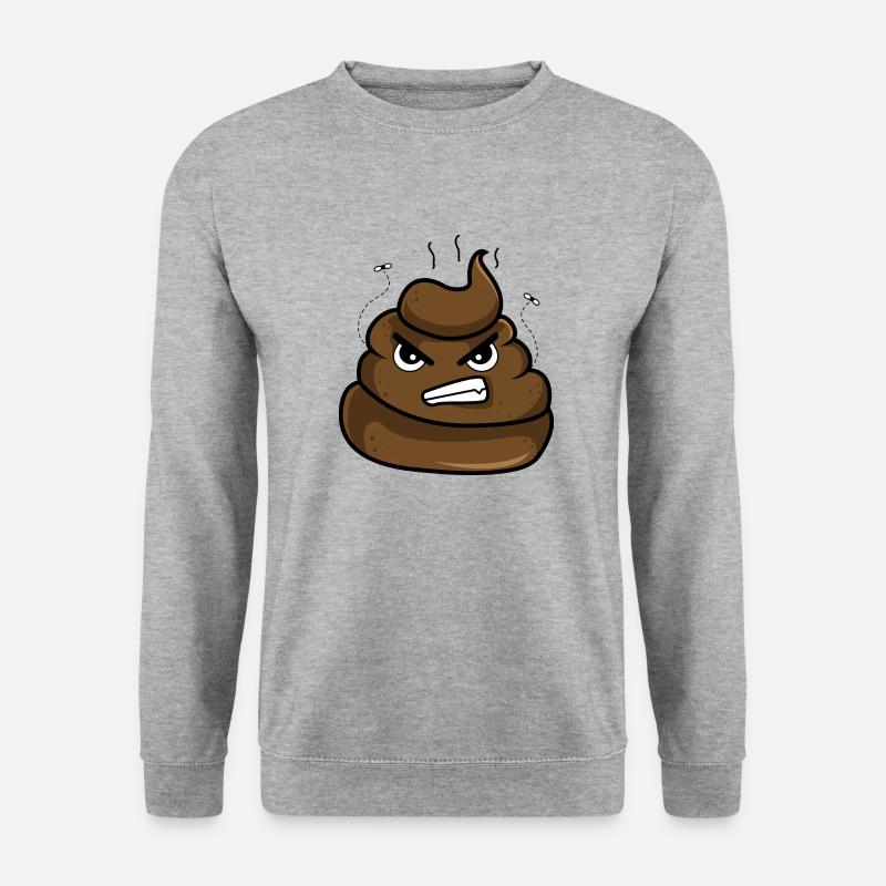 Angry Poop - Unisex Pullover - Weißgrau meliert