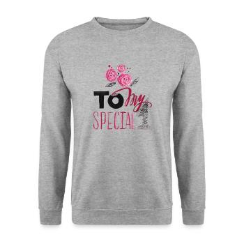 Roses to My Special - Sweat-shirt Unisexe - gris chiné - Devant - Alina (178cm) & Michal (187cm)