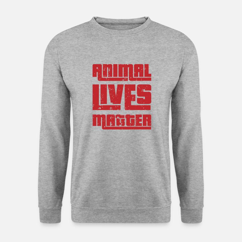 Animal Lives Matter - Tierleben zählen - Unisex Pullover - Weißgrau meliert