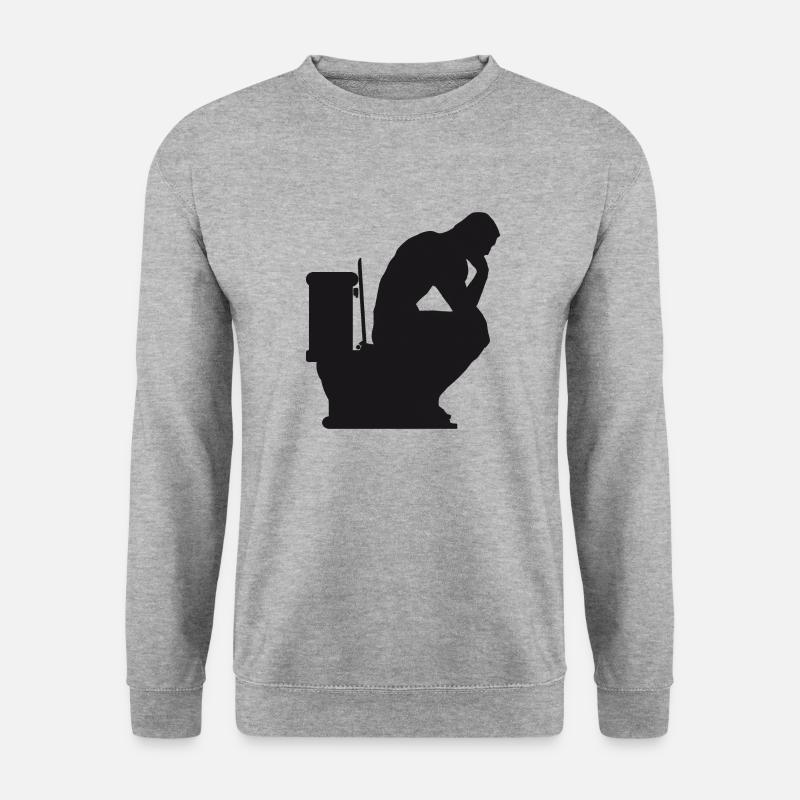 Denk Arbeit Klo - Unisex Pullover - Weißgrau meliert