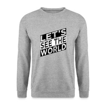 camping outdoors fly explorer nice - Unisex Pullover - Weißgrau meliert - Vorne - Alina (178cm) & Michal (187cm)