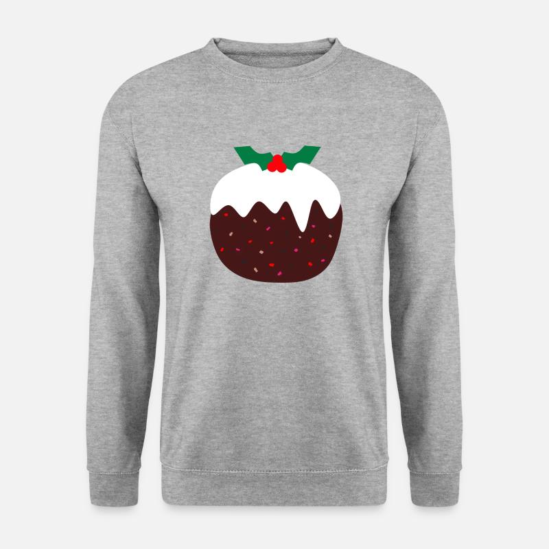 Weihnachtspudding mit bunten Beeren - Unisex Pullover - Weißgrau meliert