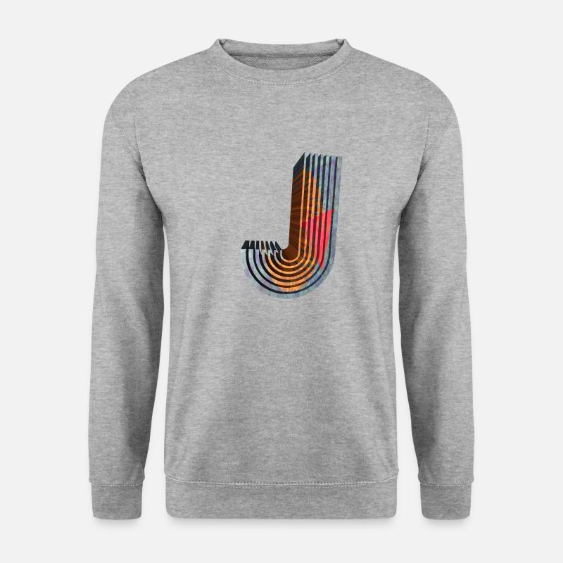 J - Unisex Pullover - Weißgrau meliert