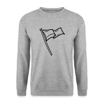 Fahne Wettbewerb Vektor Geschenkidee - Unisex Pullover - Weißgrau meliert - Vorne - Alina (178cm) & Michal (187cm)