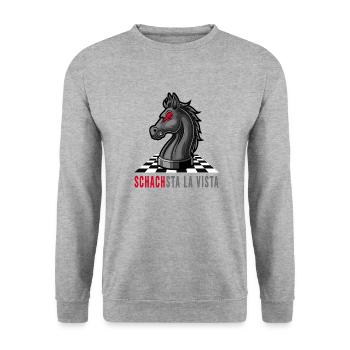 checkmate checkerboard chess game - Unisex Sweatshirt - salt & pepper - Front - Alina (178cm) & Michal (187cm)