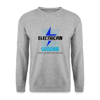 Circuits Voltage Électricien Artisans Electro - Sweat-shirt Unisexe - gris chiné - Devant - Alina (178cm) & Michal (187cm)