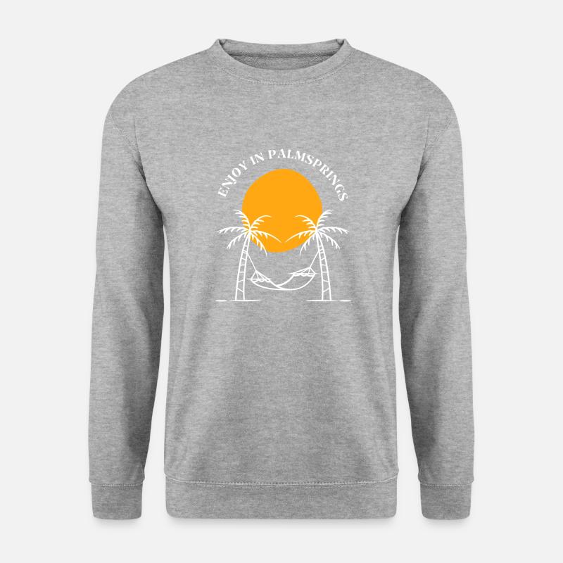 Enjoy in palmsprings - Unisex Pullover - Weißgrau meliert