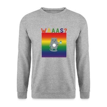 Waaas - Unisex Pullover - Weißgrau meliert - Vorne - Alina (178cm) & Michal (187cm)
