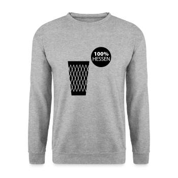 Ribbed 100% Hessen #Frankfurt #069 #Ebbelwoi - Unisex Sweatshirt - salt & pepper - Front - Alina (178cm) & Michal (187cm)