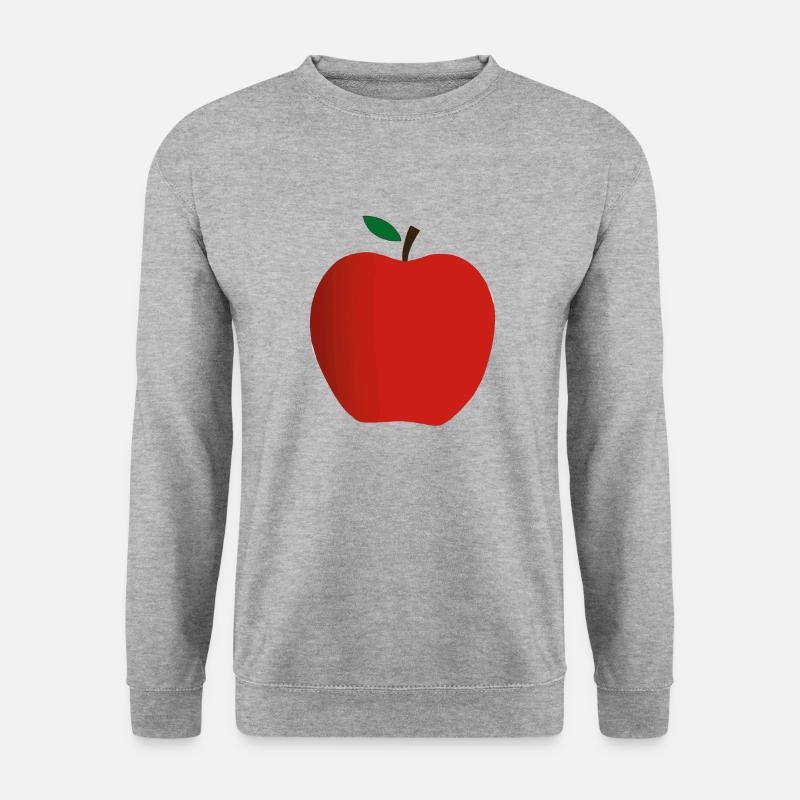 Apfel Illustration Geschenkidee - Unisex Pullover - Weißgrau meliert
