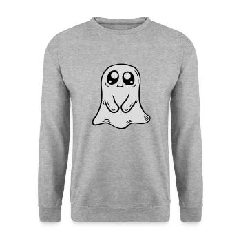 Petite bande dessinée fantôme douce - Sweat-shirt Unisexe - gris chiné - Devant - Alina (178cm) & Michal (187cm)