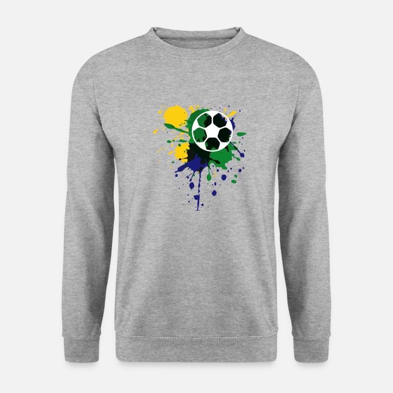 Fußball Soccer - Unisex Pullover - Weißgrau meliert