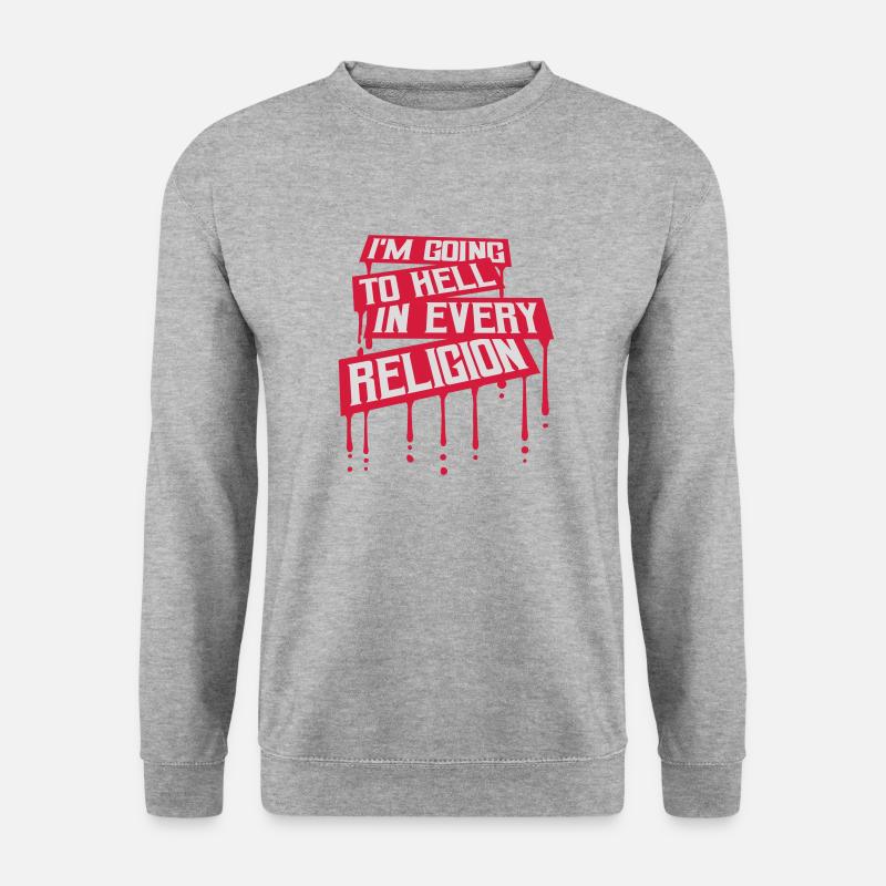 im going to hell - Unisex Pullover - Weißgrau meliert