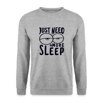 Ich brauch bloß mehr schlaf Ich muss mehr schlafen - Unisex Pullover - Weißgrau meliert - Vorne - Alina (178cm) & Michal (187cm)