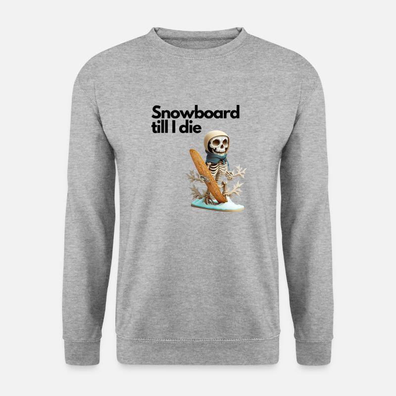 Snowboard till the end - Unisex Pullover - Weißgrau meliert