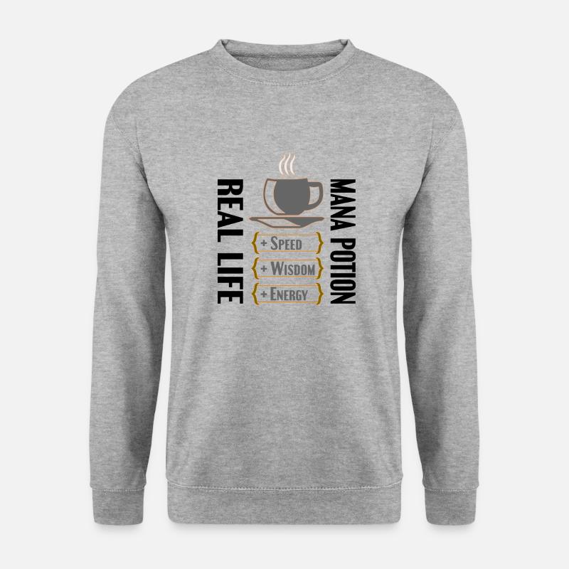 COFFE REAL LIFE MANA POTION - Unisex Pullover - Weißgrau meliert