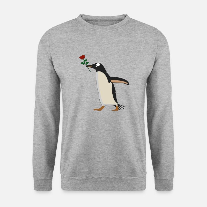 Pinguin 1 - Unisex Pullover - Weißgrau meliert