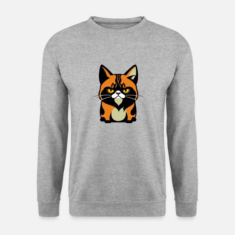 Katze - Unisex Pullover - Weißgrau meliert