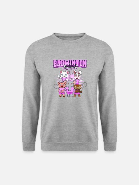 Badminton Squad Cute Animals Shuttlecock - Unisex Sweatshirt - salt & pepper