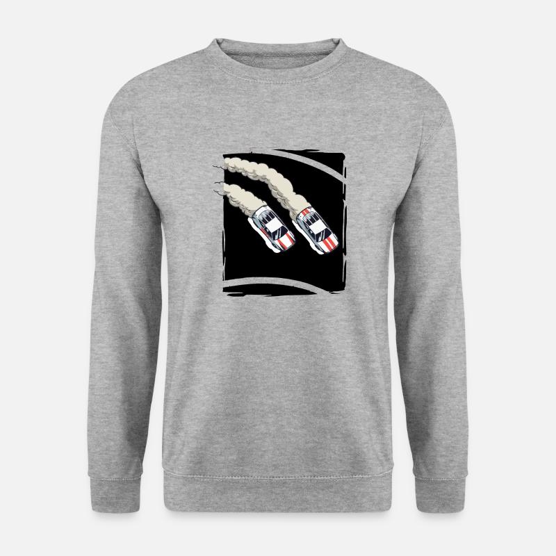Autorennen | Rennwagen | Drift - Unisex Pullover - Weißgrau meliert