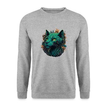 Panter Panter Vintage Gaming - Unisex Pullover - Weißgrau meliert - Vorne - Alina (178cm) & Michal (187cm)