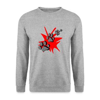 Grumpy Dog - Sweat-shirt Unisexe - gris chiné - Devant - Alina (178cm) & Michal (187cm)