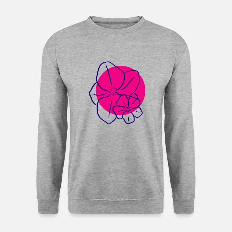 Flower Blume Pflanze - Unisex Pullover - Weißgrau meliert