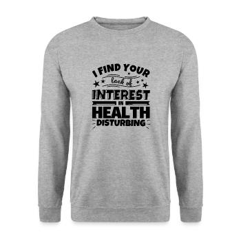 Gesundheit lustiges Geschenk - Unisex Pullover - Weißgrau meliert - Vorne - Alina (178cm) & Michal (187cm)