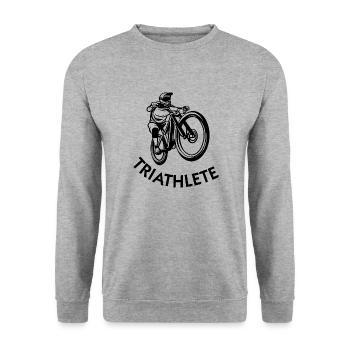 Triathlon Natation Bike Run Marathon - Sweat-shirt Unisexe - gris chiné - Devant - Alina (178cm) & Michal (187cm)